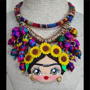 Mexican frida k artisan handmade necklace 🇲🇽